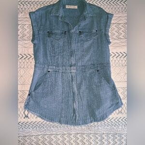 We The Free People Cosa Utility  Tunic Vest Denim Blue Size X-small